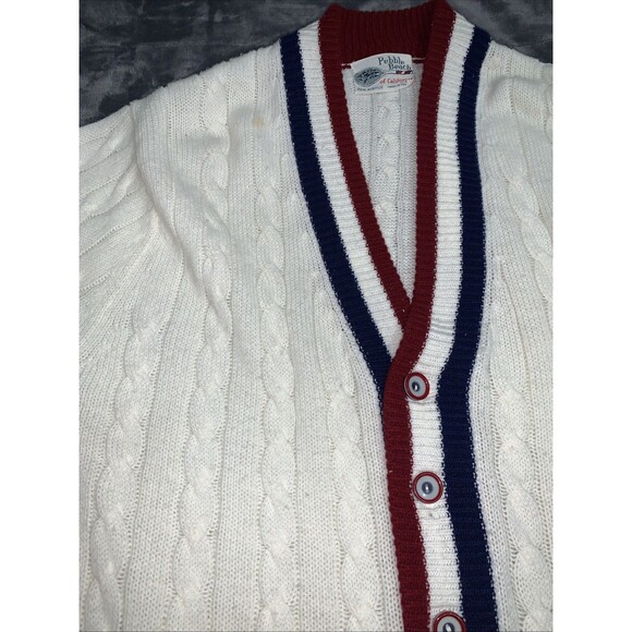 Pebble Beach Of California Vintage Womens Cardigan Sweater red, white, and blue - Picture 10 of 10
